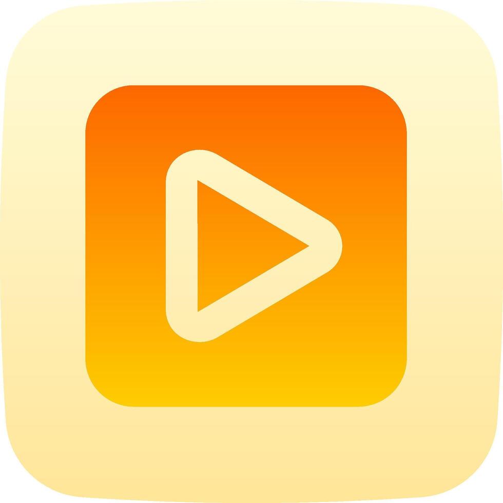 A yellow and orange play button on an app vector
