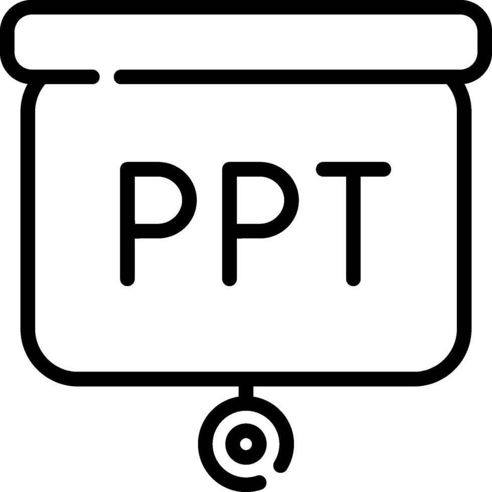 A black and white image of a ppt file vector
