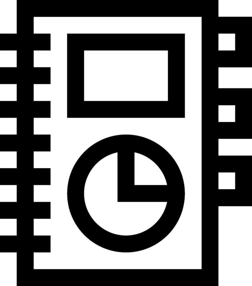 A black and white image of a clock and notebook vector