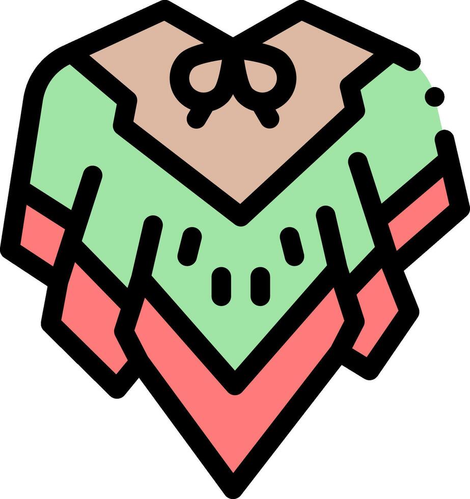 A green and pink heart shaped scarf vector