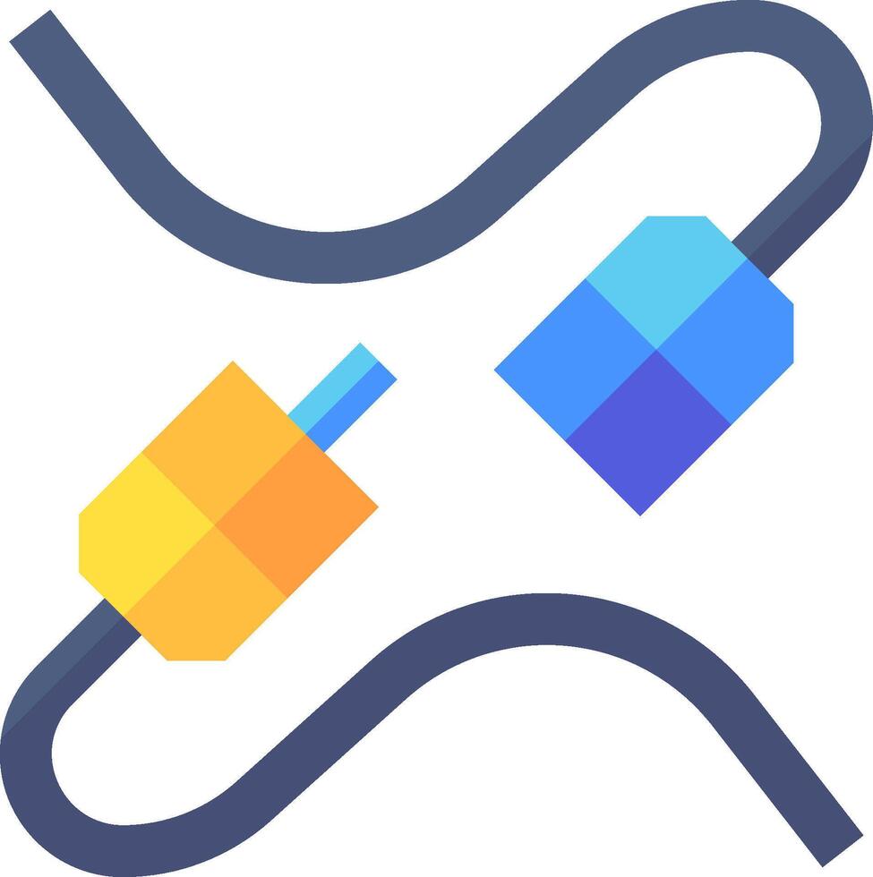 A colorful cable with two different colors vector