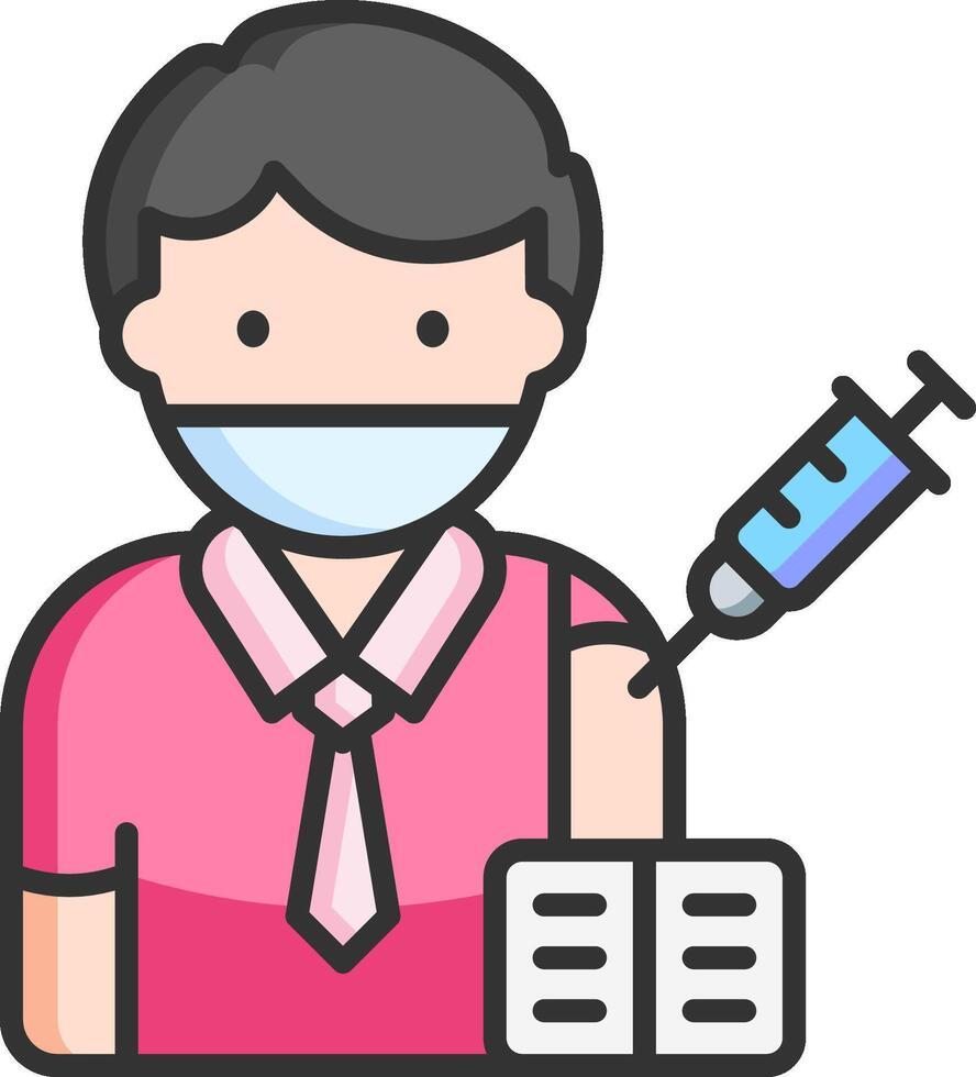 A man with a mask and a syringe vector