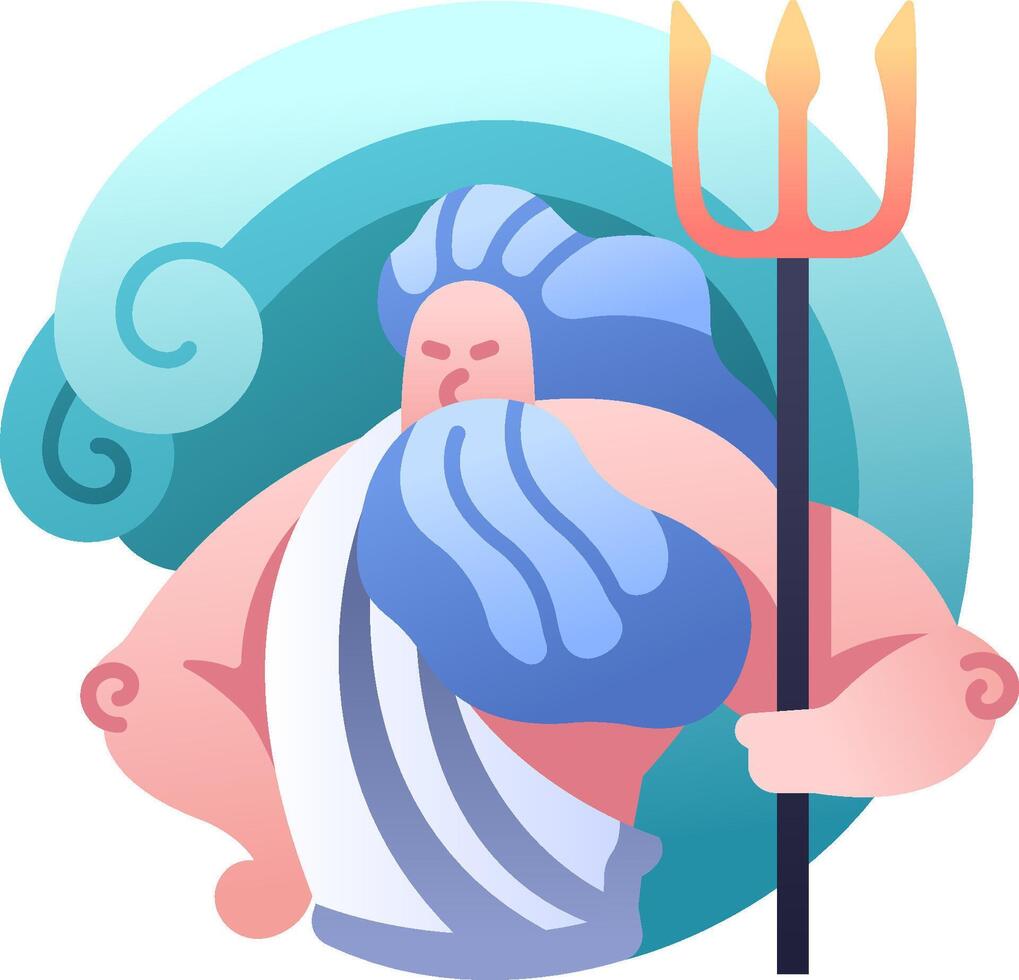 Neptune the god of the sea vector