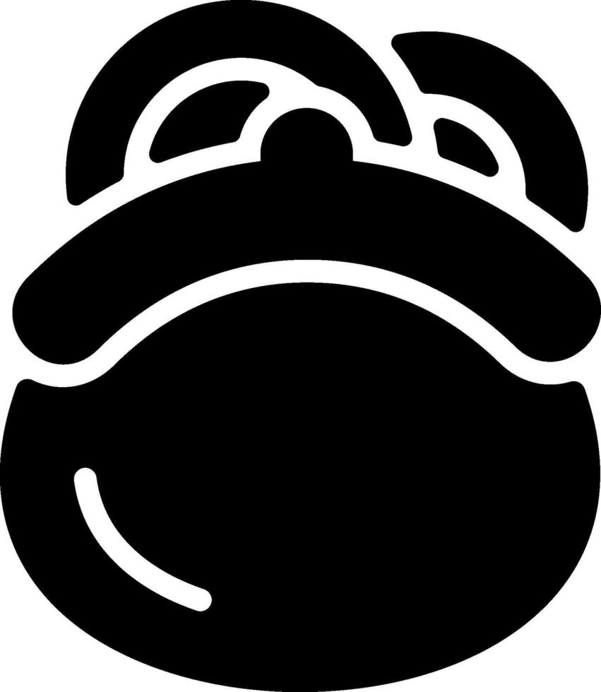 A black and white icon of a hat vector