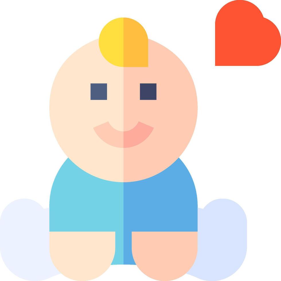 A baby with a heart on it vector