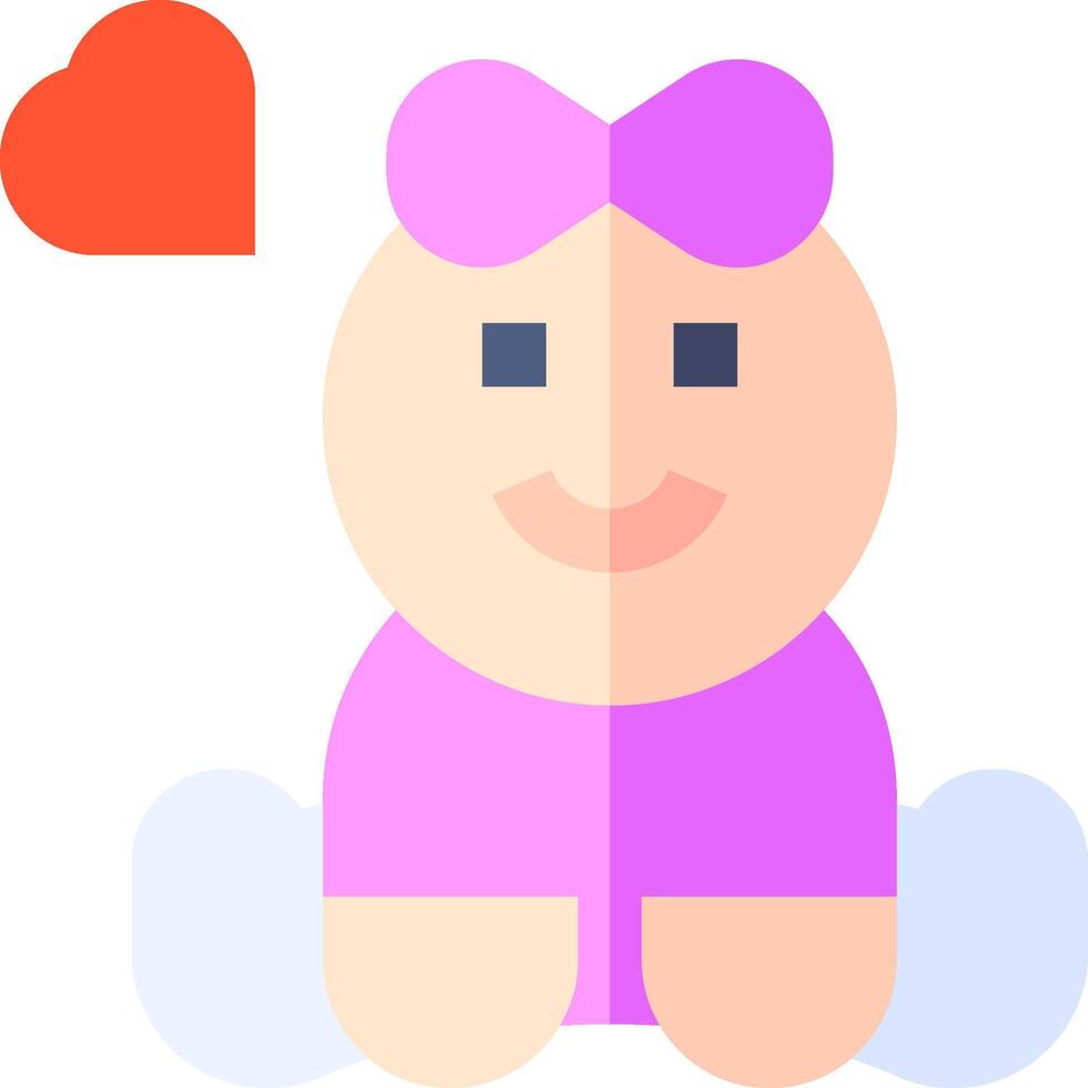 A baby with a heart on it's head vector