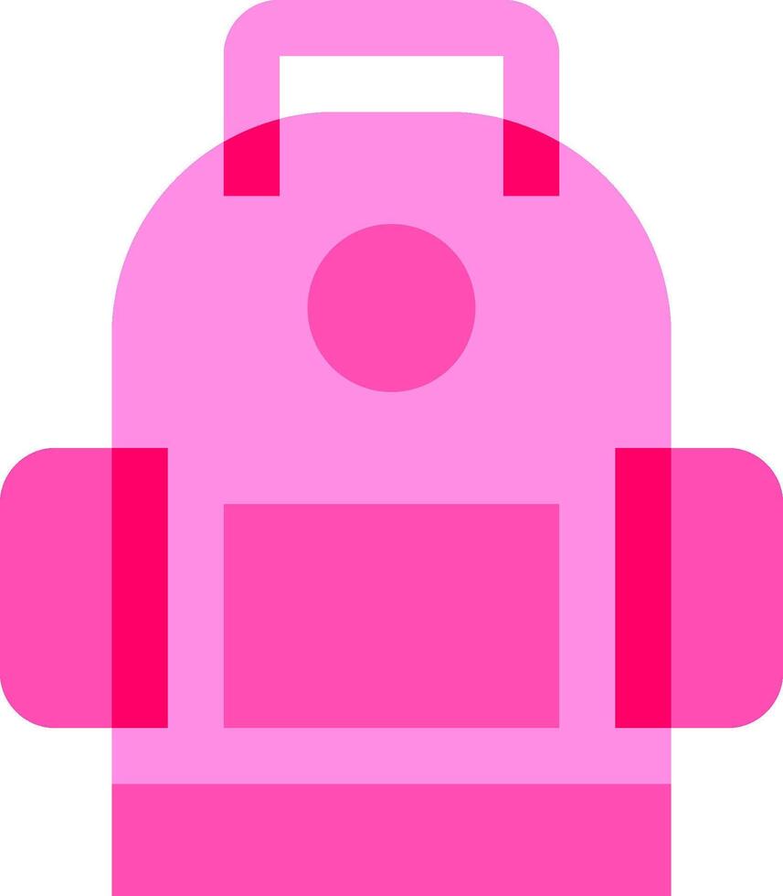 A pink backpack with a pink handle vector