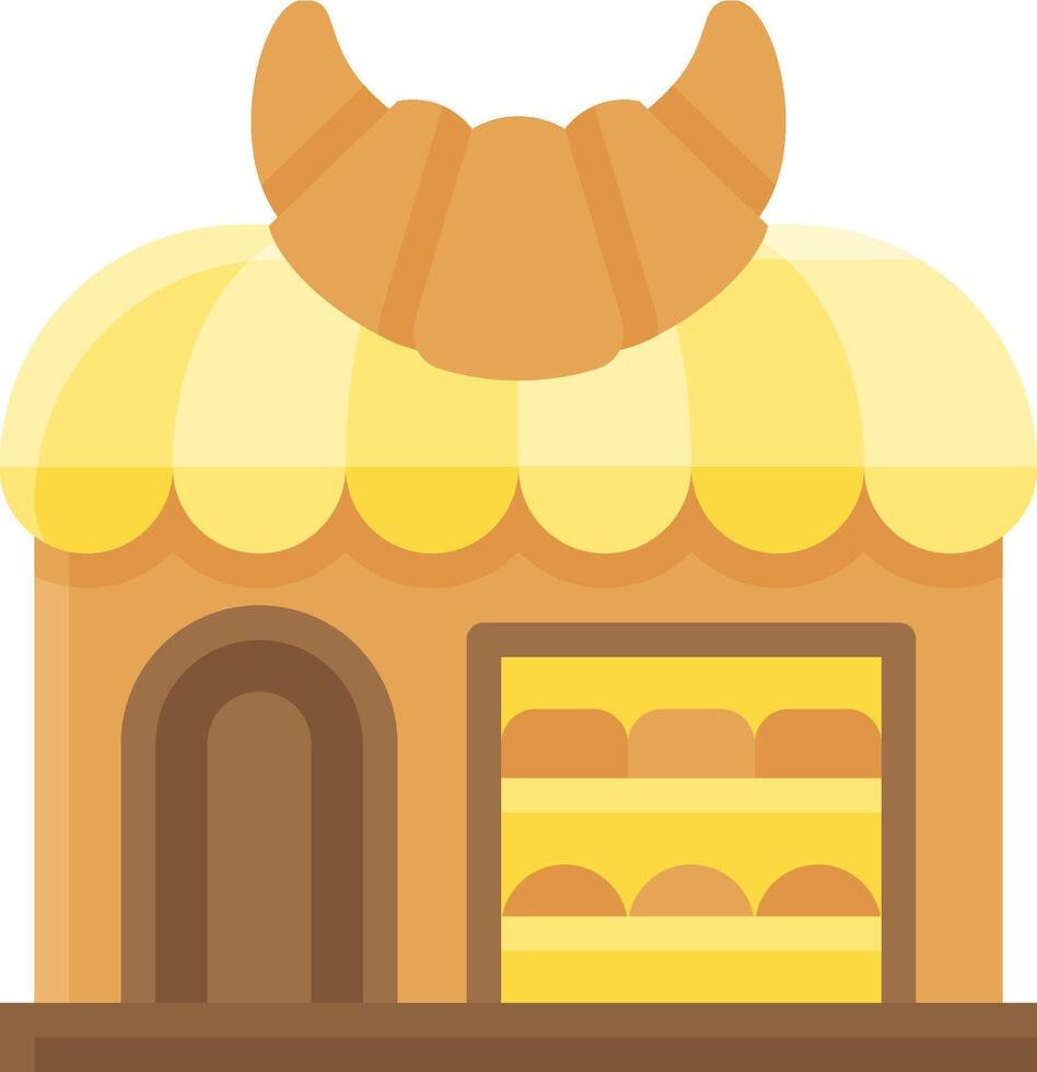 A bakery icon with a yellow roof vector