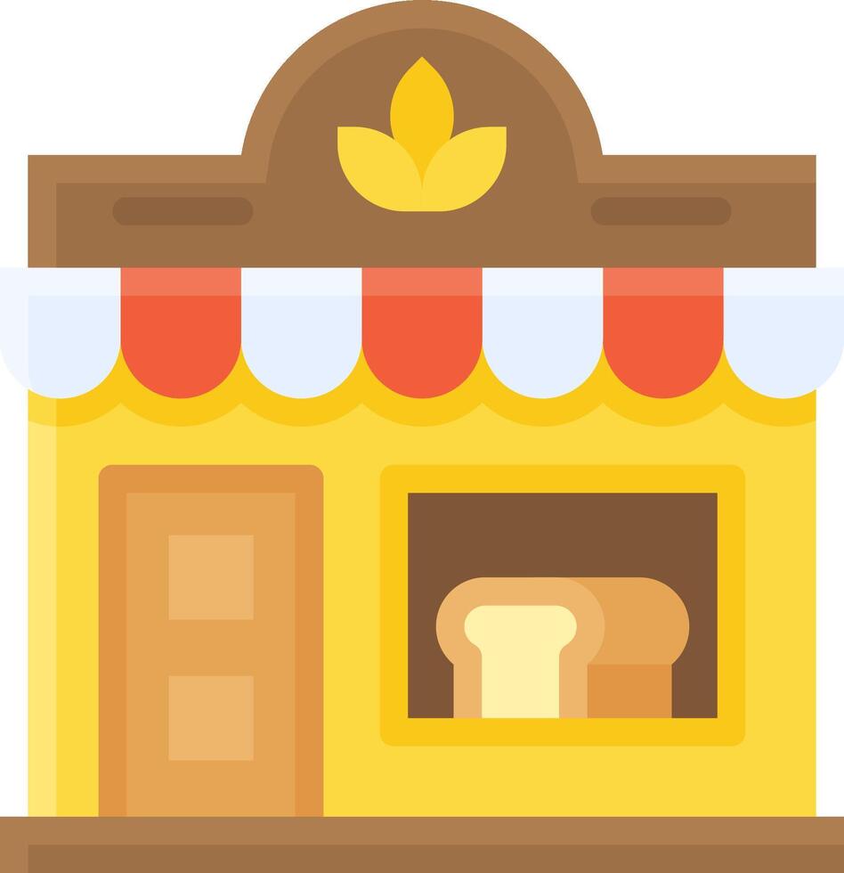 A bakery icon with a window and a door vector