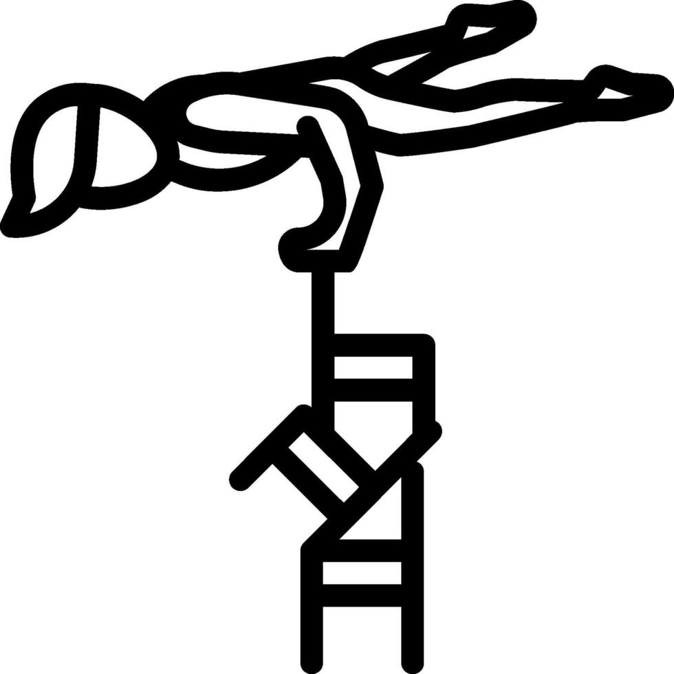 A black and white drawing of a person on a diving board vector