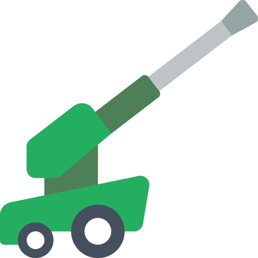 A green and white toy cannon on a white background vector