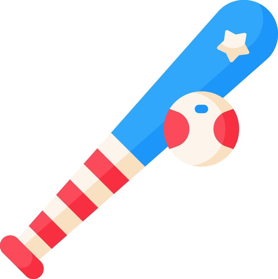 Baseball bat and ball vector