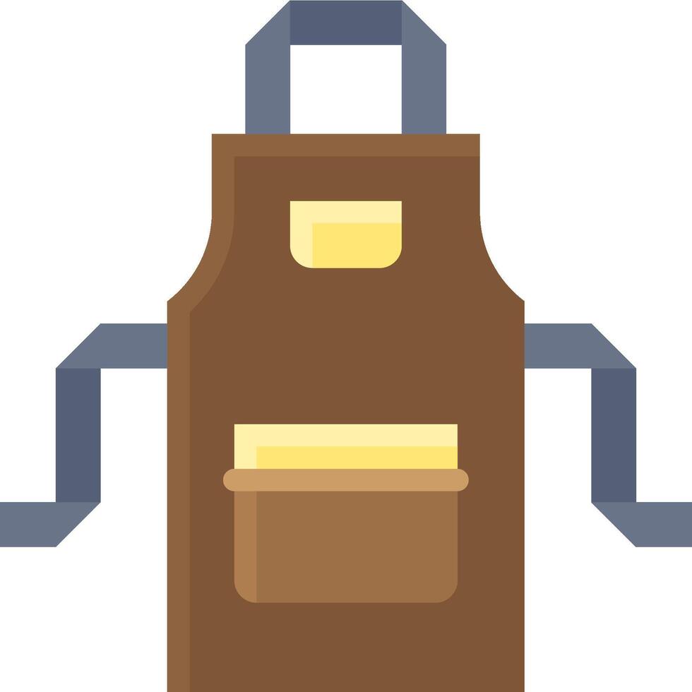 An apron with a knife and a knife block vector