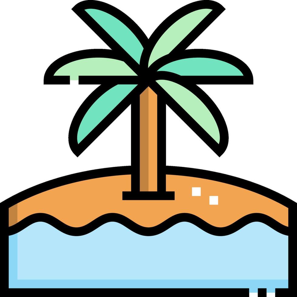 An island with a palm tree and water vector
