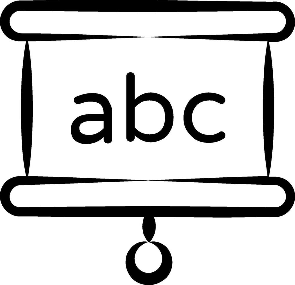 A black and white image of a letter abc vector