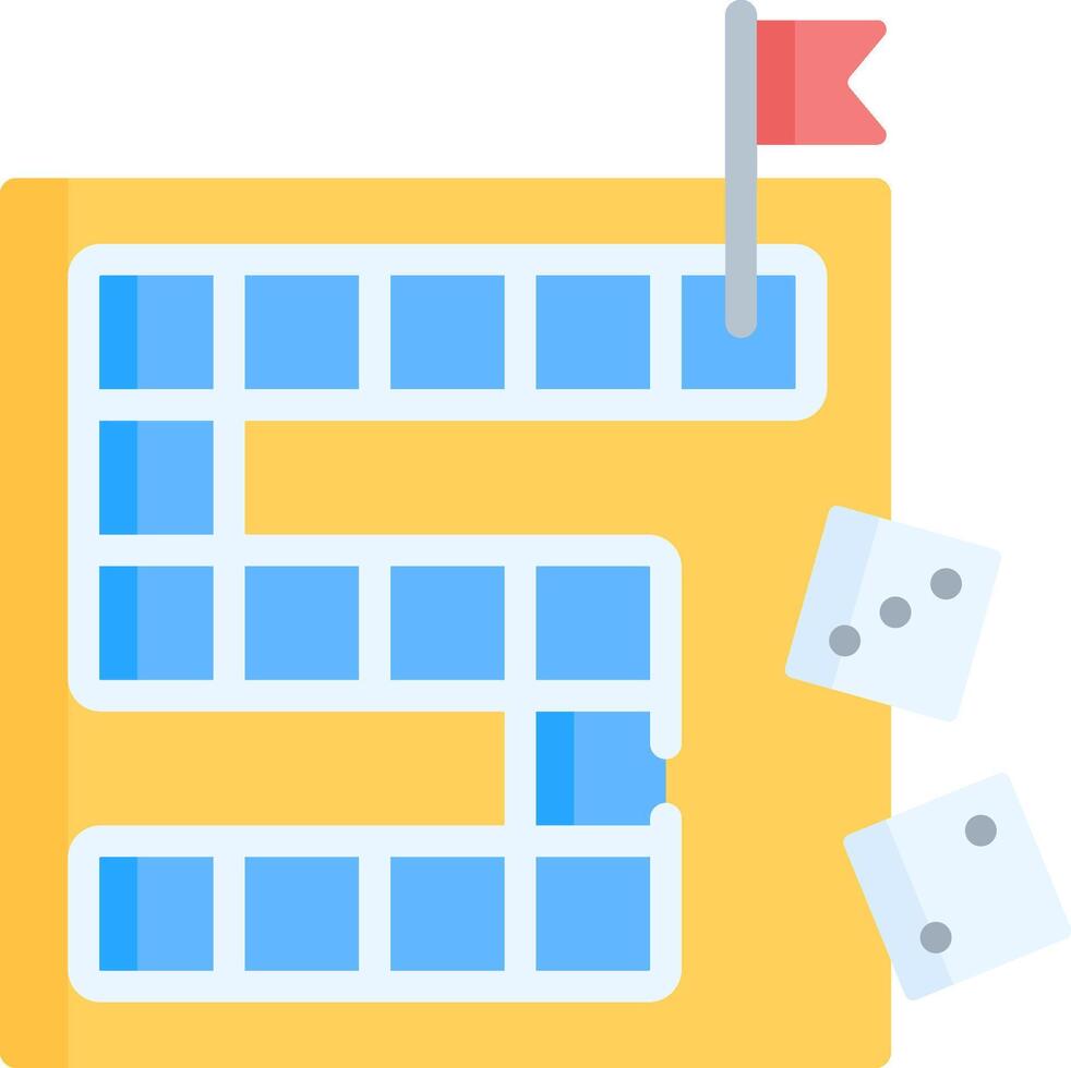 A board game with dice and a flag vector