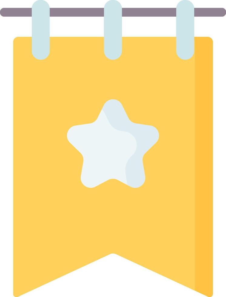 A yellow banner with a star on it vector