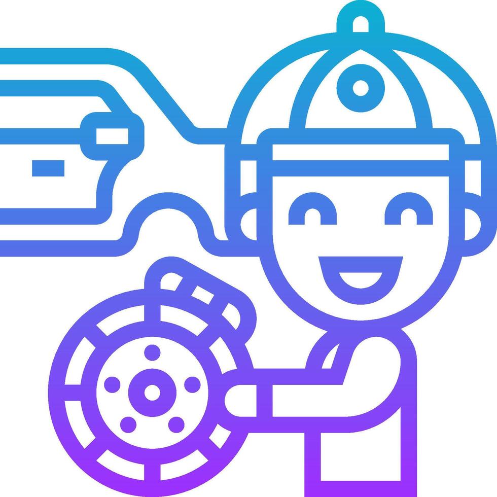 A man holding a car wheel and a car vector