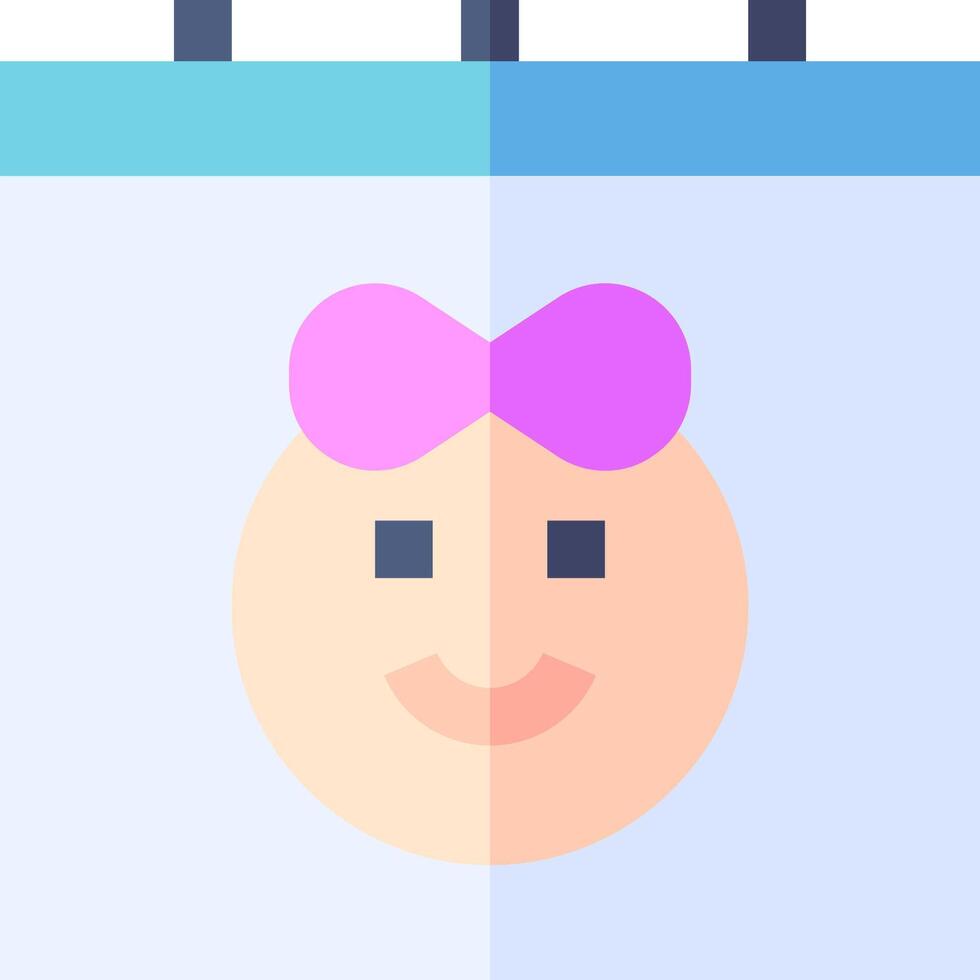 A baby is smiling in a calendar icon vector
