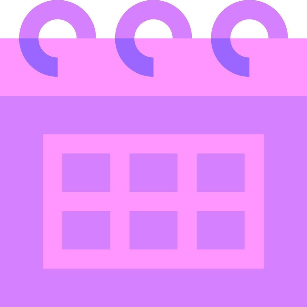 A purple calendar with four circles on it vector