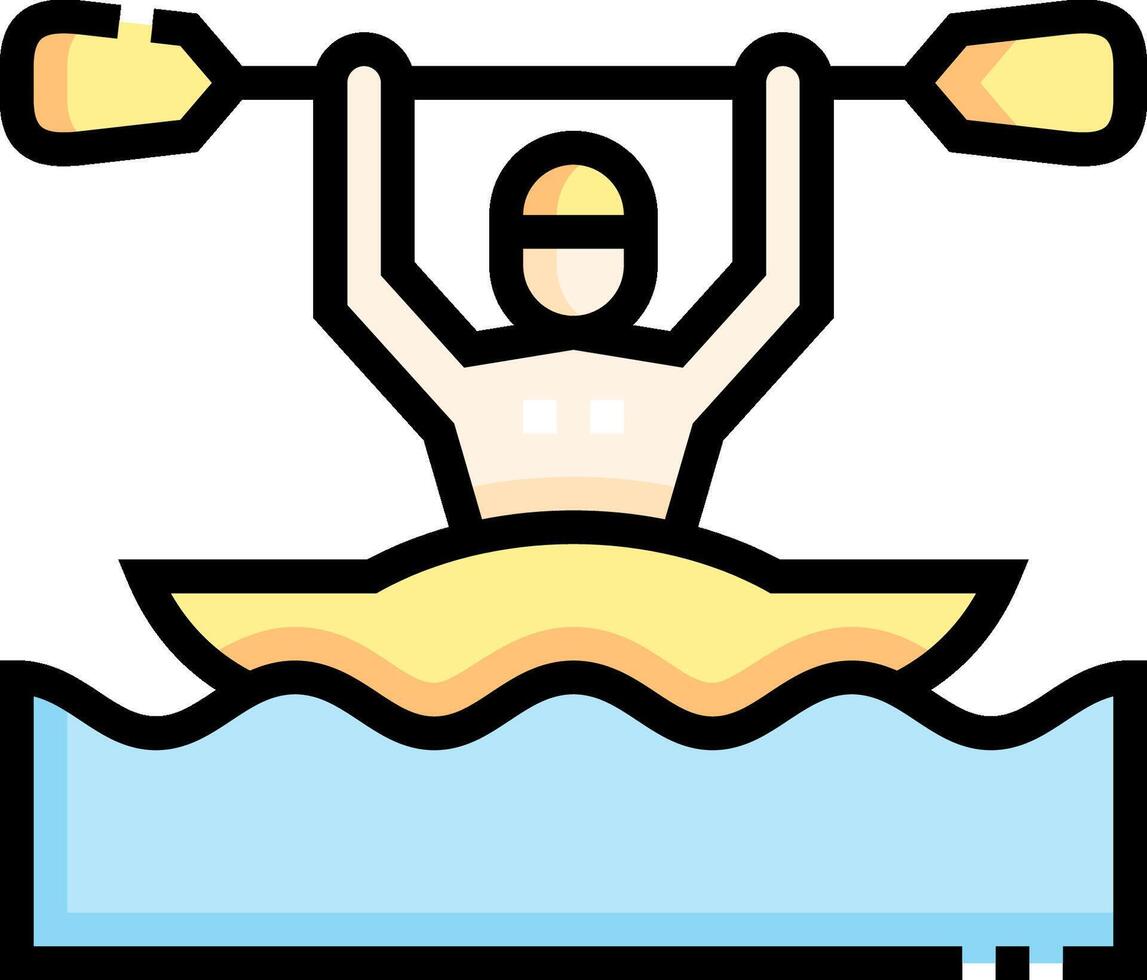 A man in a kayak is holding a paddle vector