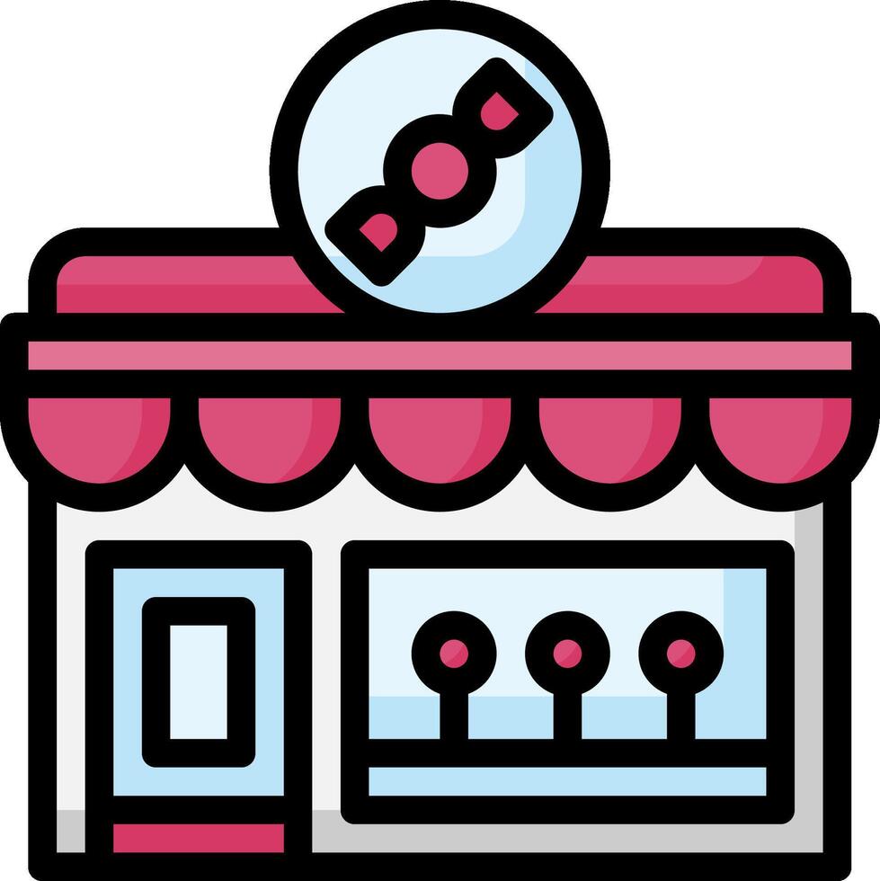 A candy store icon with a sign on it vector