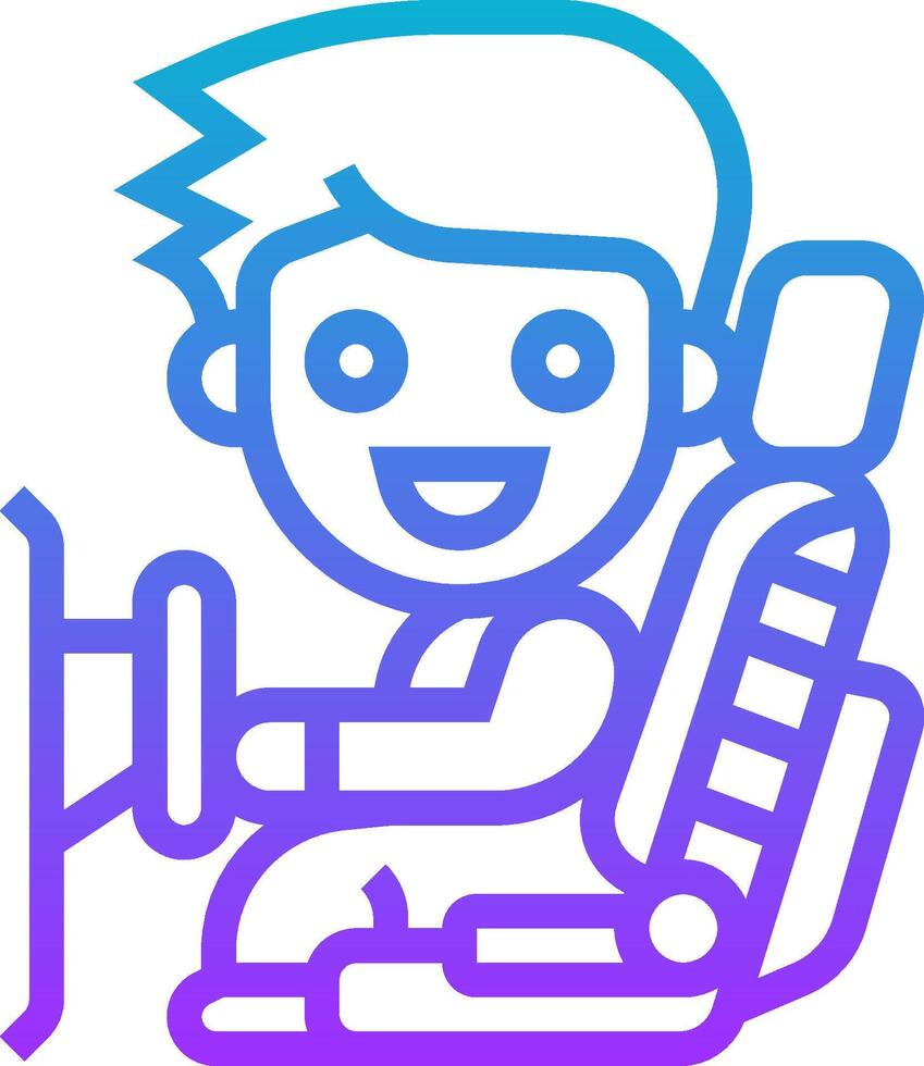 A man sitting in a car with a steering wheel vector
