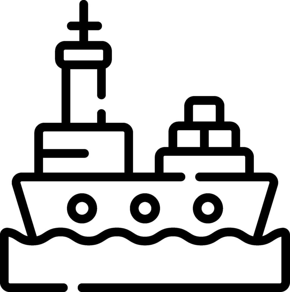 A line drawing of a ship on the water vector