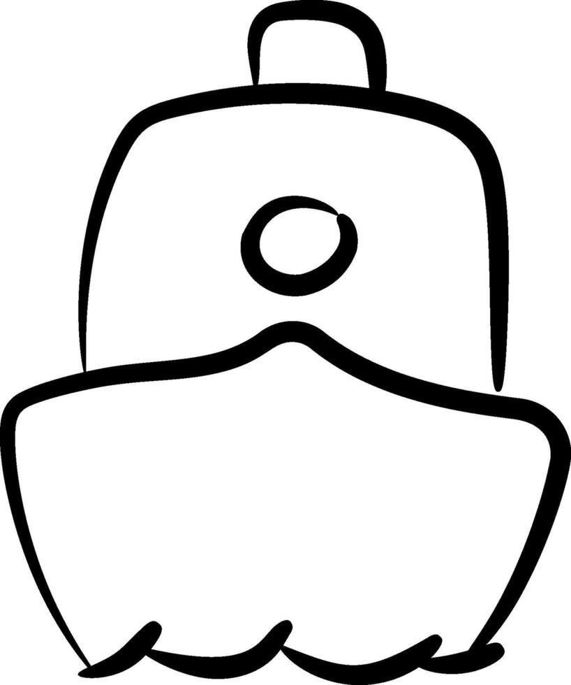 A black and white drawing of a boat vector