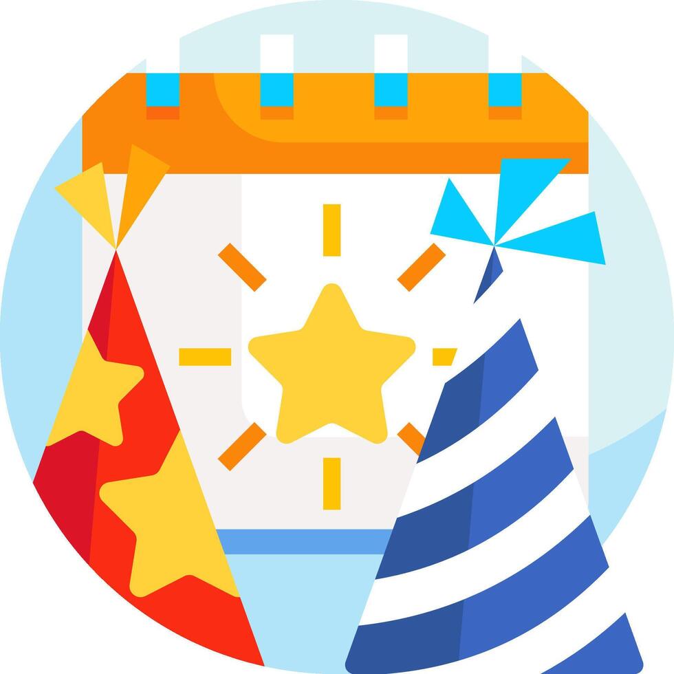 A birthday party hat and calendar with stars vector