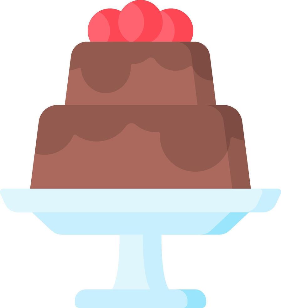A chocolate cake with cherries on top vector