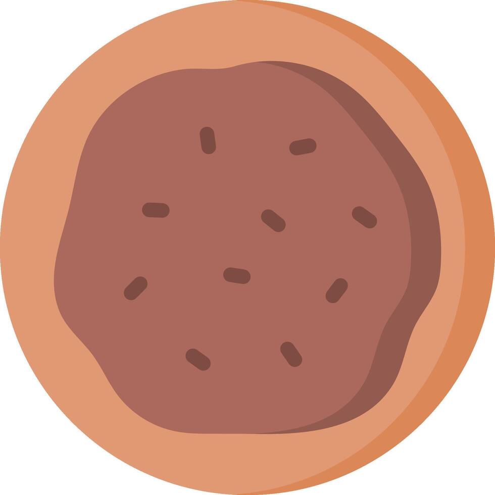 A chocolate cookie in a round shape vector