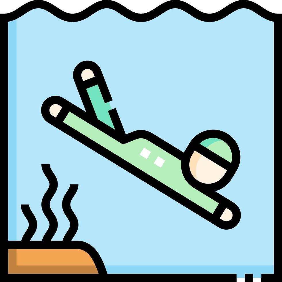 A man in a diving suit is floating in the water vector