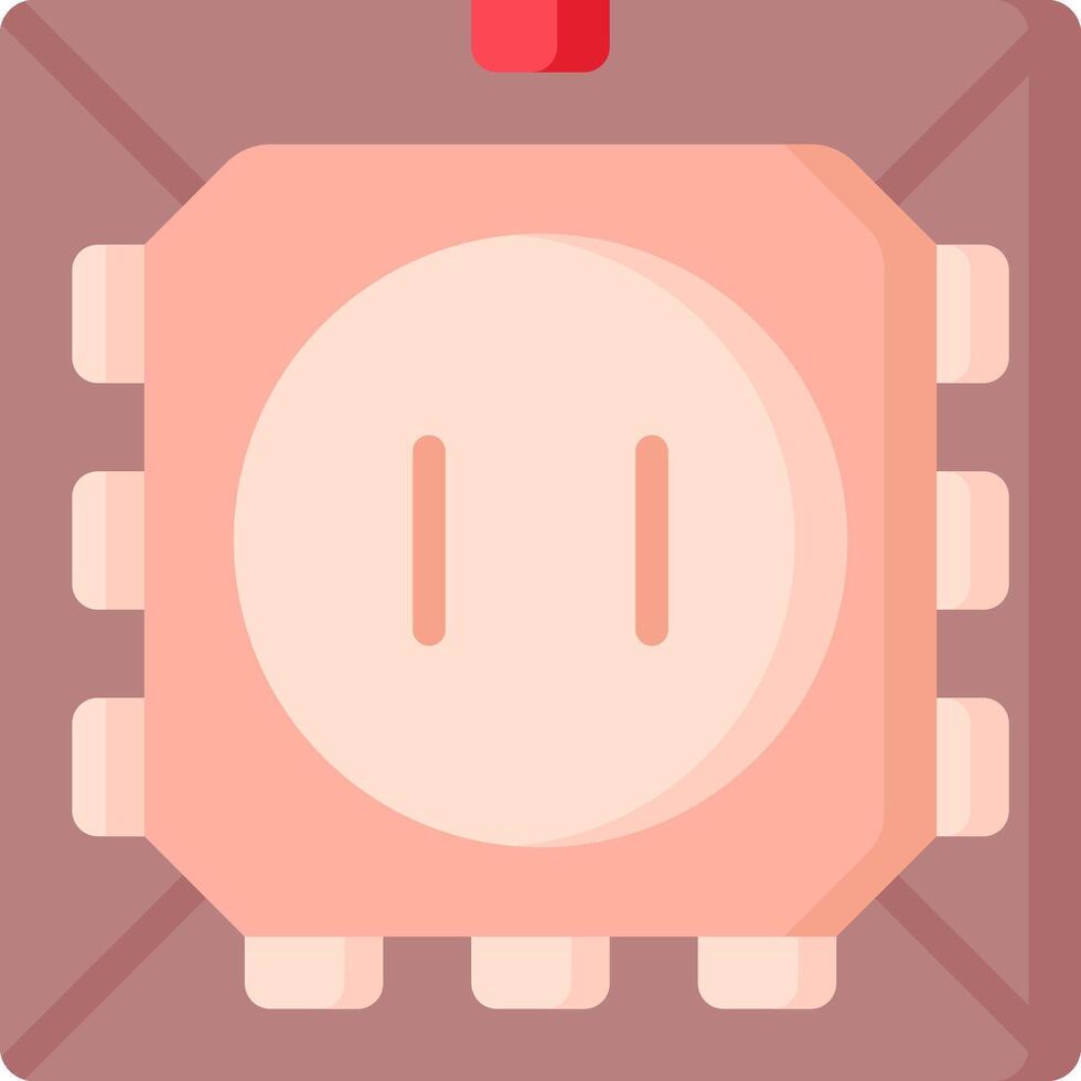 A pink square with a red button on it vector