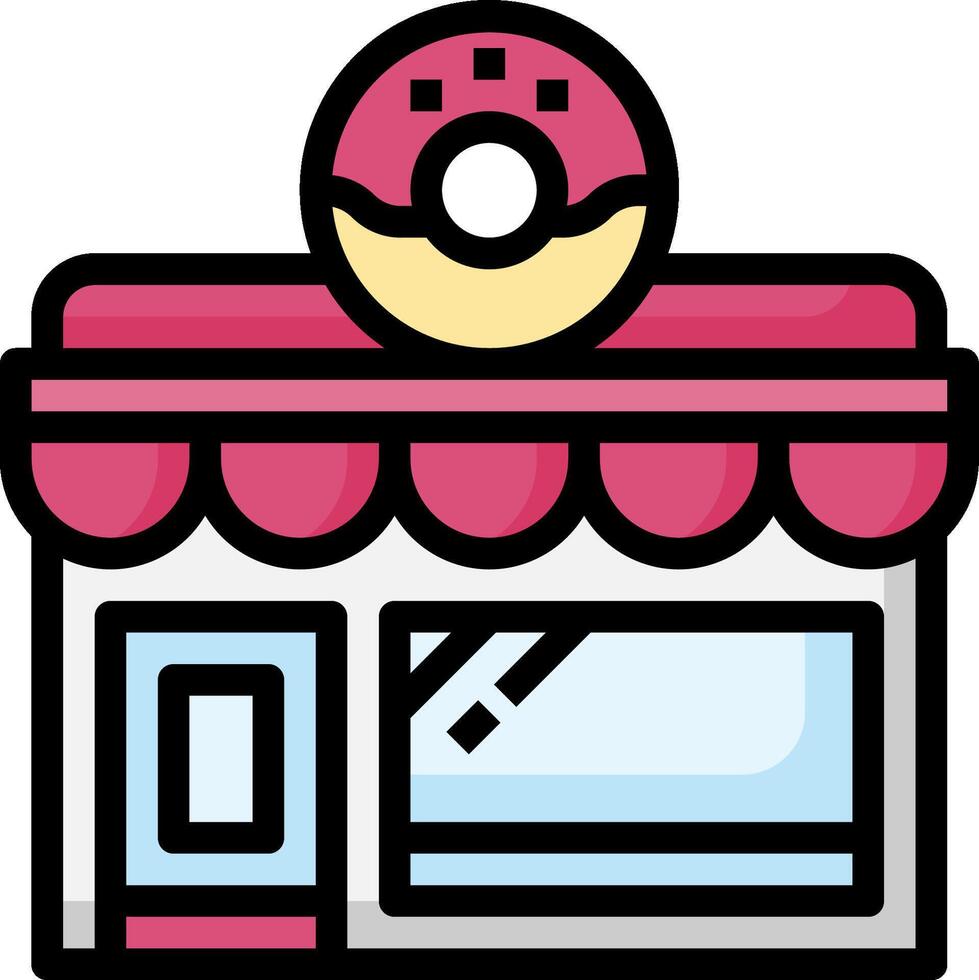 A donut shop with a sign on the front vector