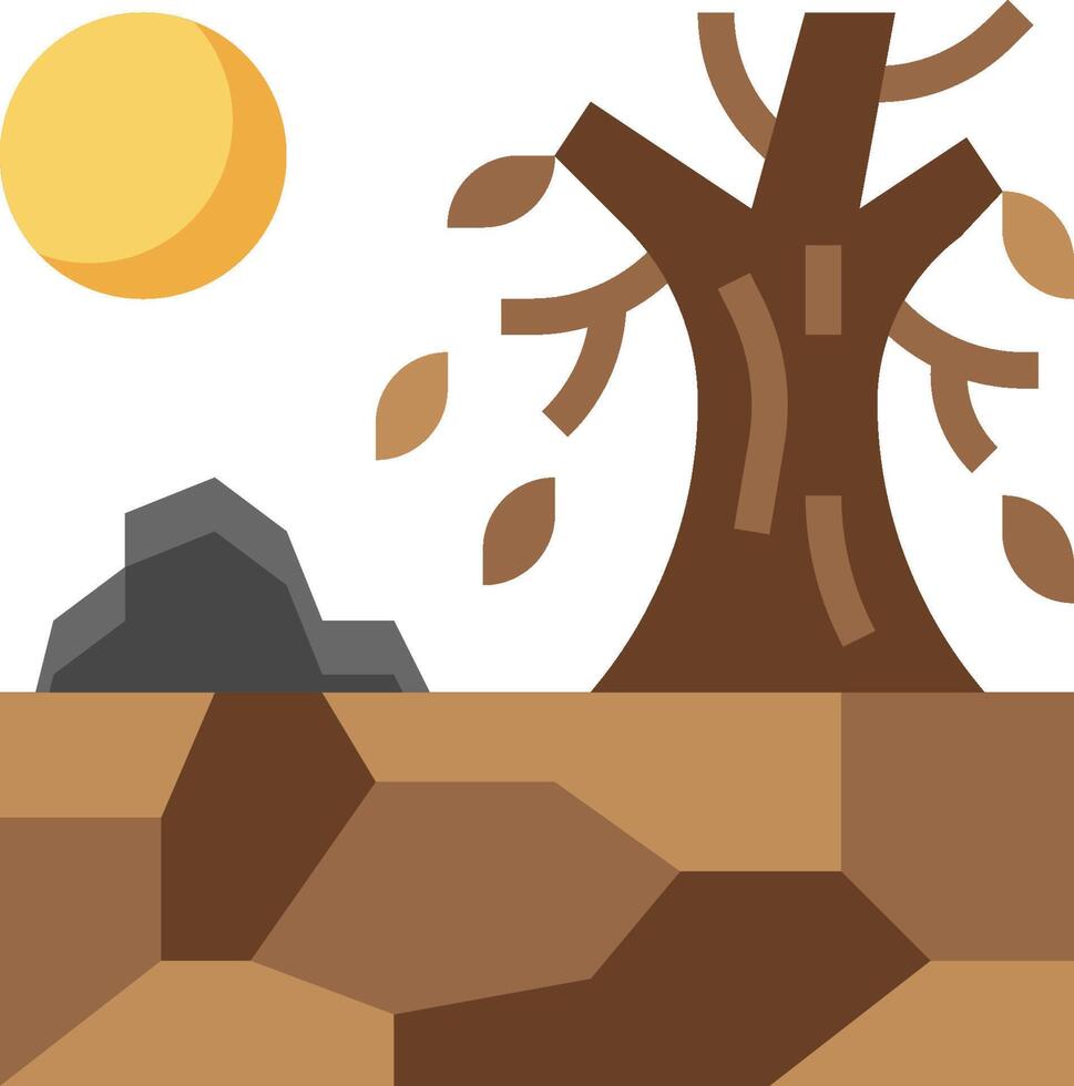 A tree and rocks in the desert vector