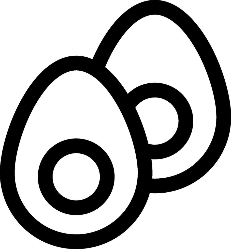 Two eggs are shown in black and white vector