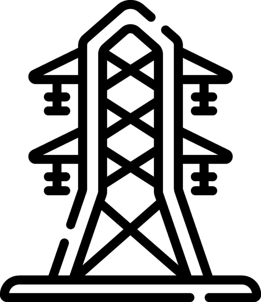 A black and white illustration of a tower vector