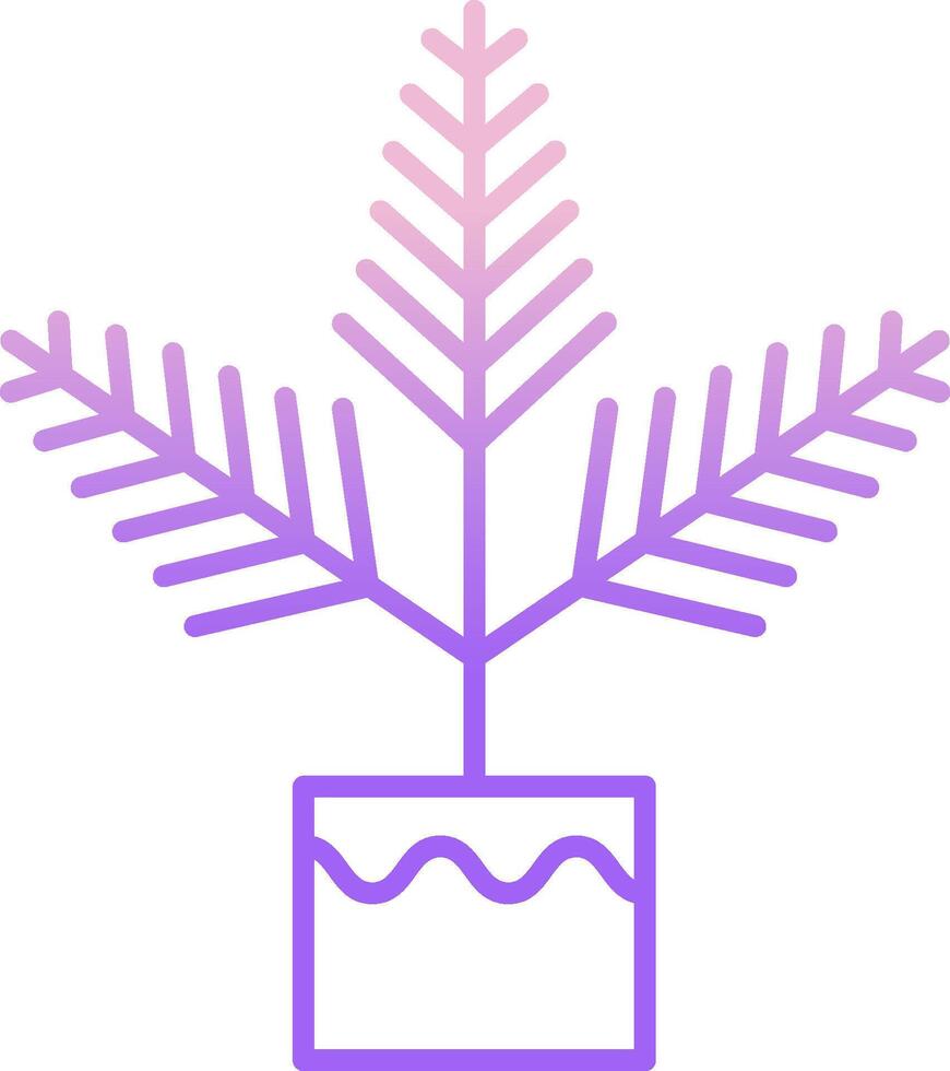 A plant in a pot with purple and pink lines vector