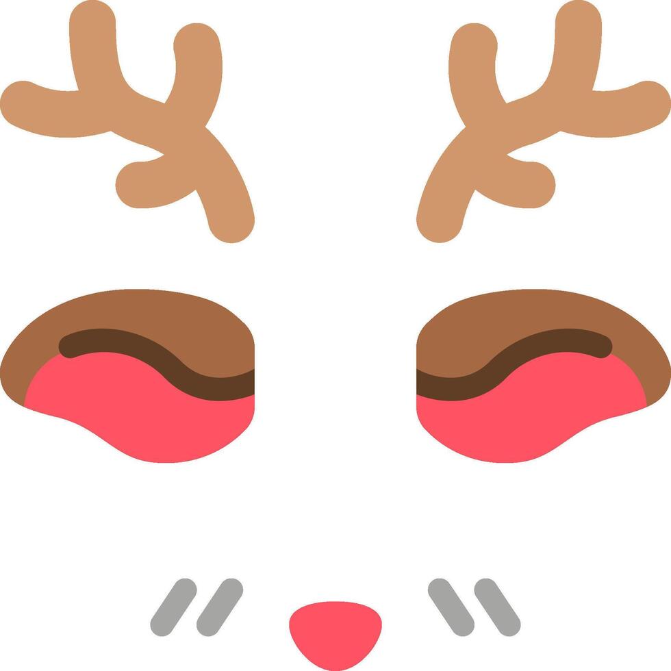 A reindeer face with red eyes and horns vector