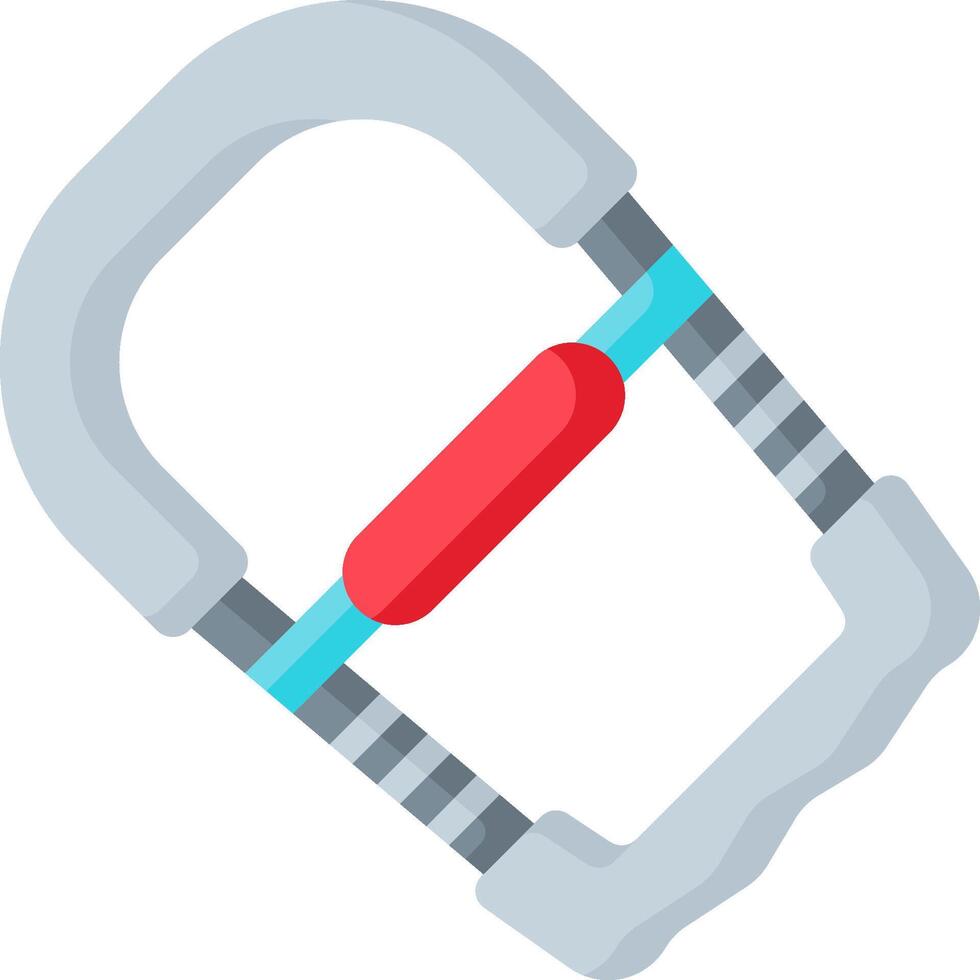 A metal hook with a red handle vector
