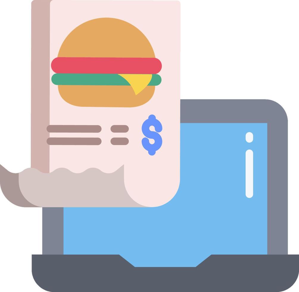 A burger and dollar bill are on a laptop vector