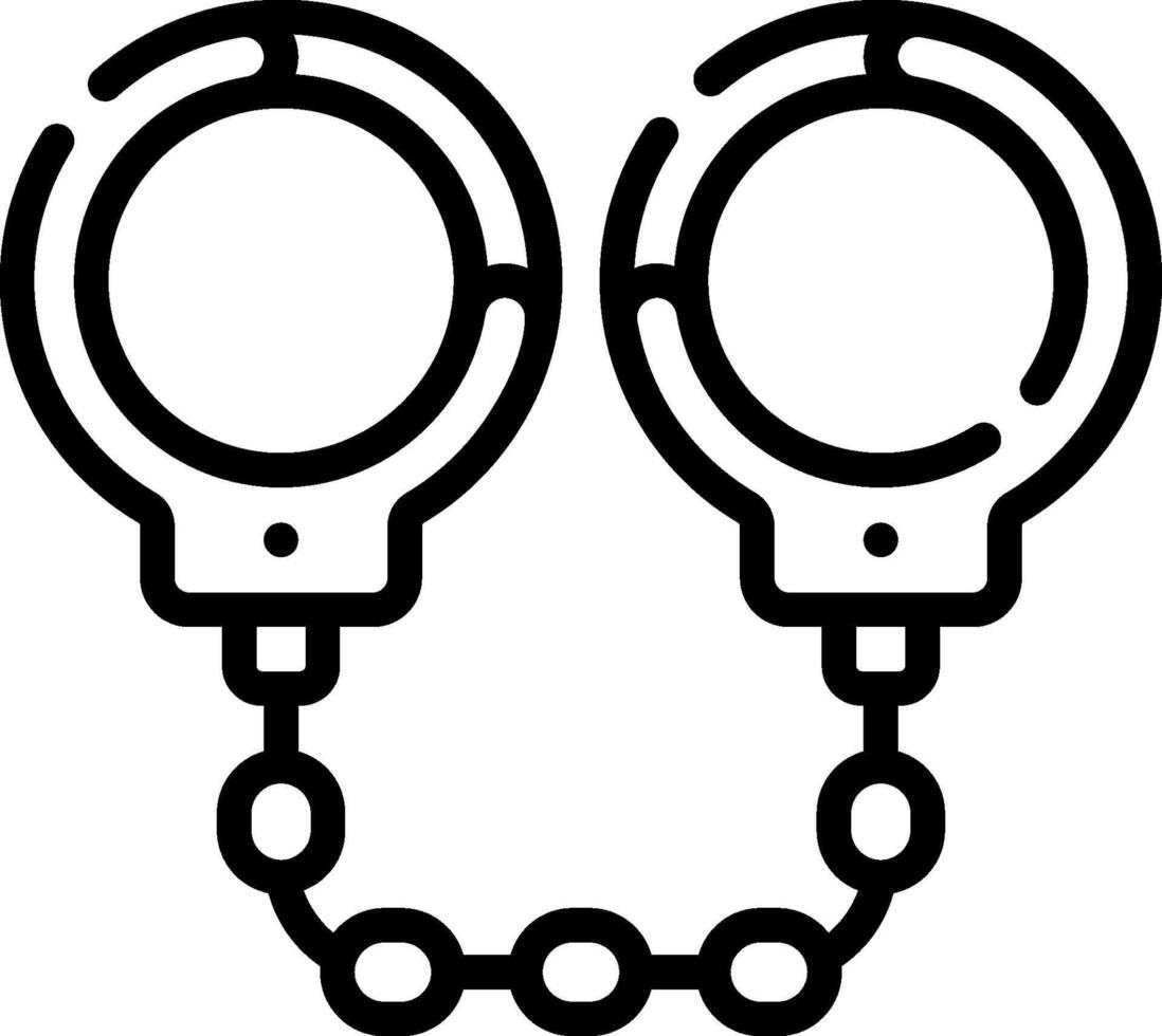 Handcuffs with chain on a white background vector