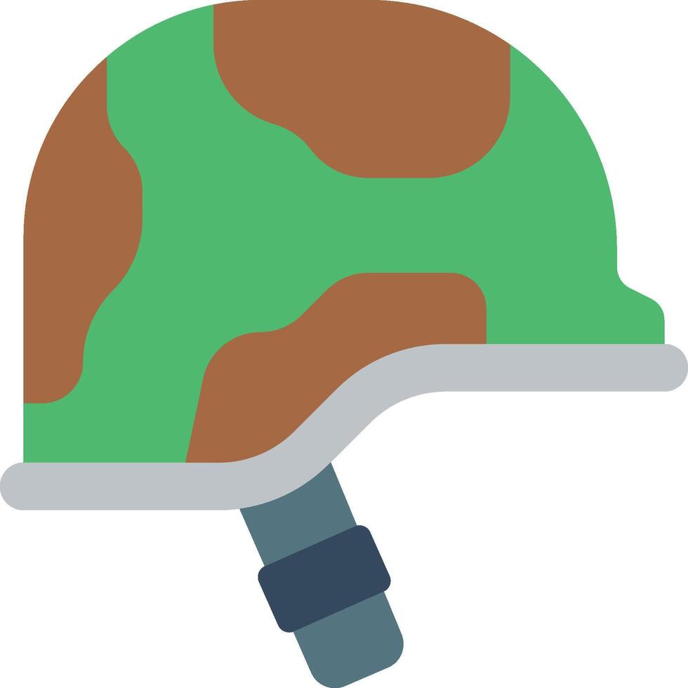A helmet with a green and brown camouflage pattern vector