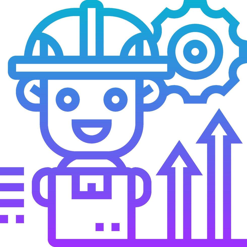 A man in a hard hat and a blue and purple background vector