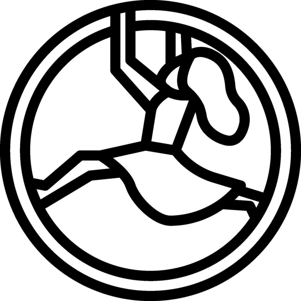 A black and white logo of a girl on a swing vector