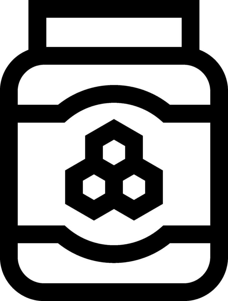A jar of honey with a hexagon on it vector
