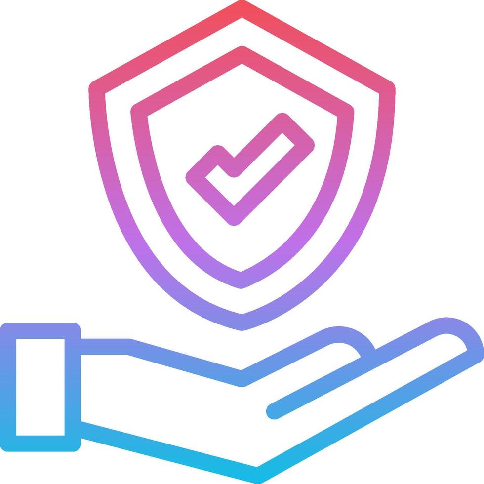 A hand holding a shield with a check mark on it vector