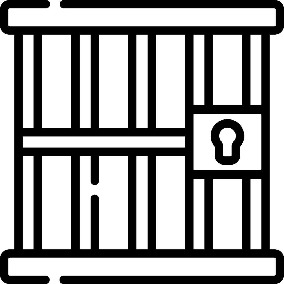 A black and white illustration of a jail cell vector
