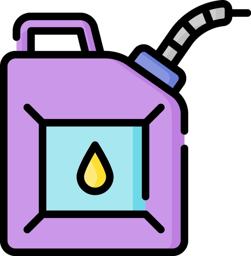 A purple jerry can with a yellow liquid inside vector